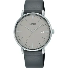 lorus quartz gents stainless steel grey dial strap watch