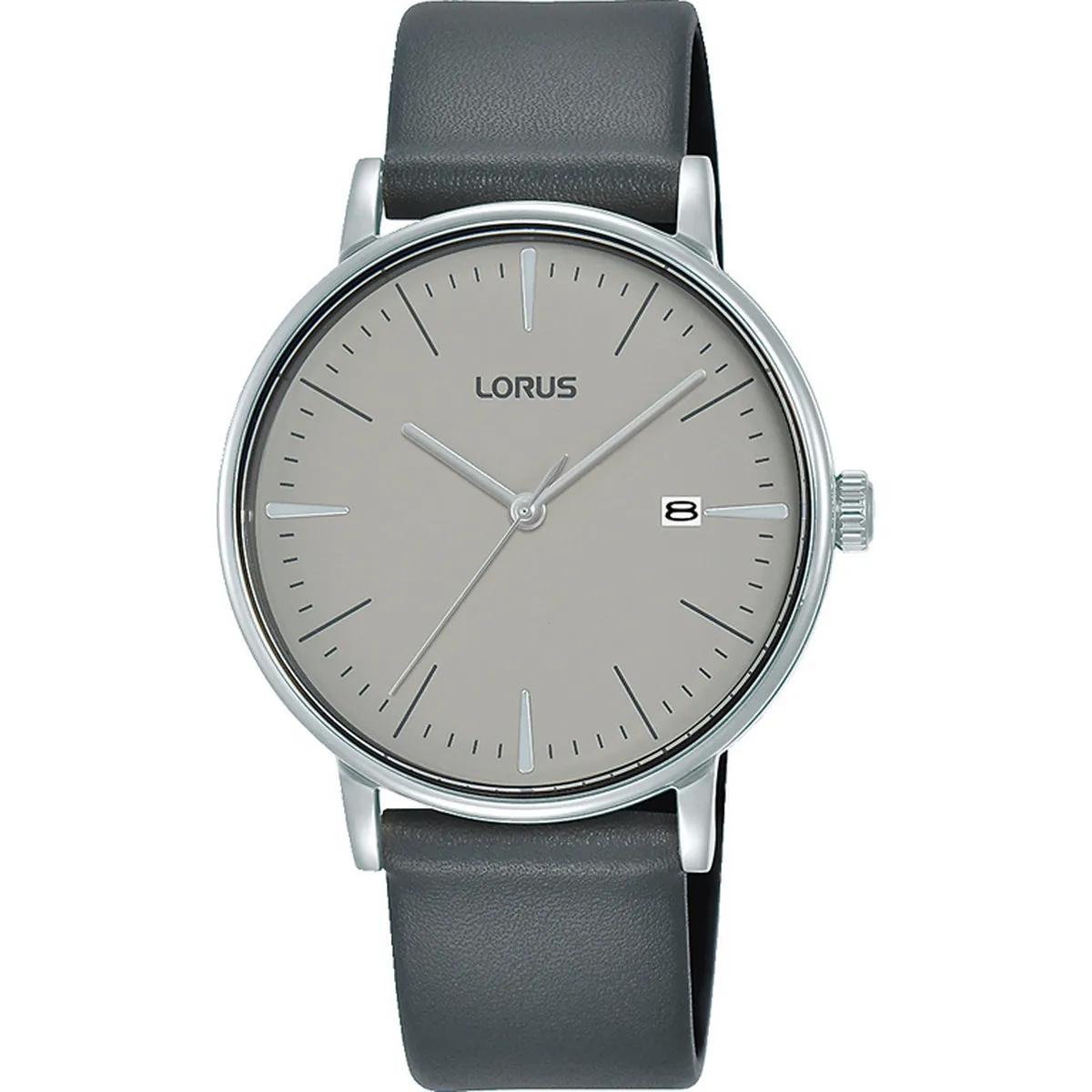lorus quartz gents stainless steel grey dial strap watch