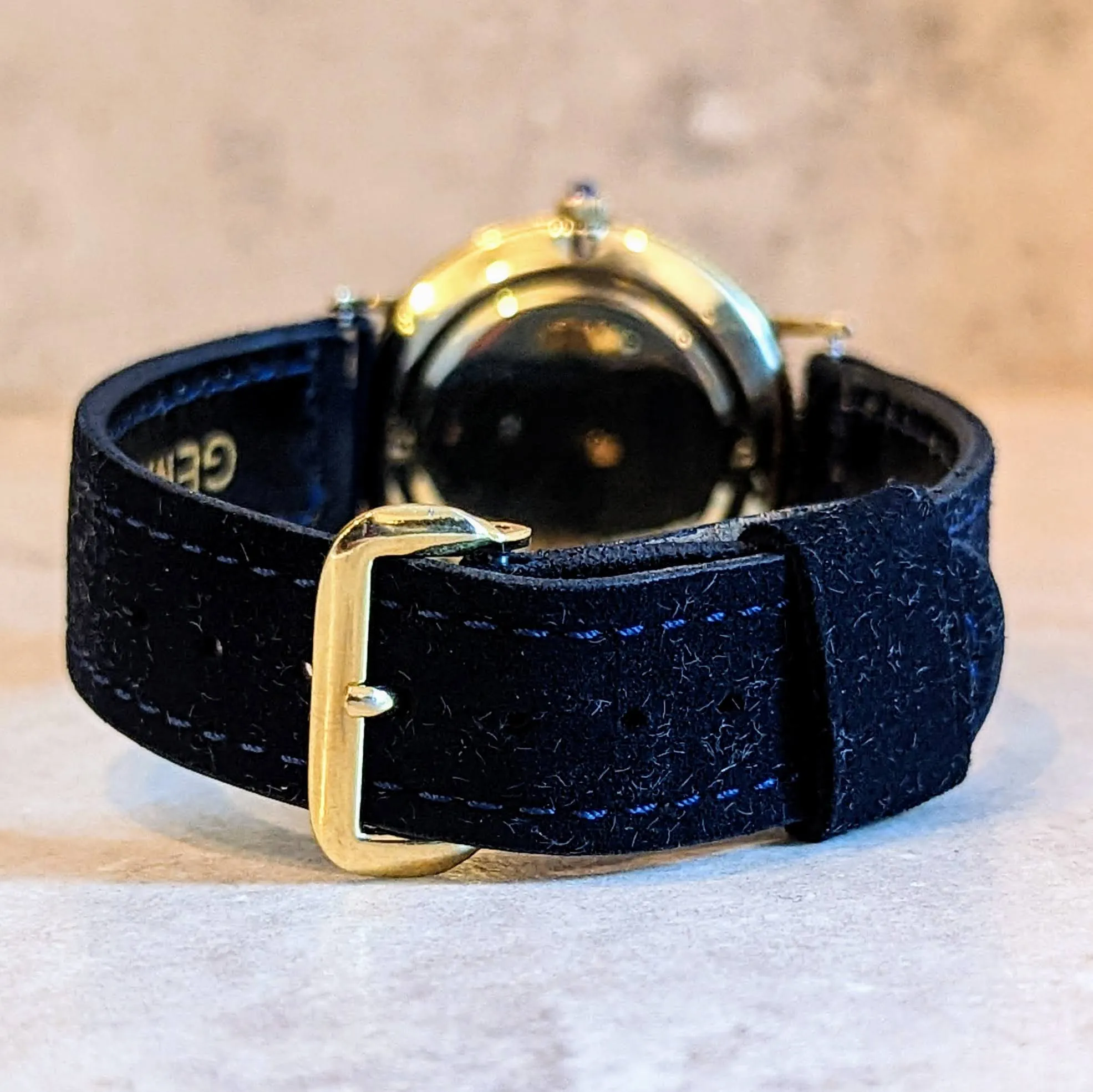 LUCIEN PICCARD Davinci Watch Blue Dial 14K GOLD Mechanical Wristwatch