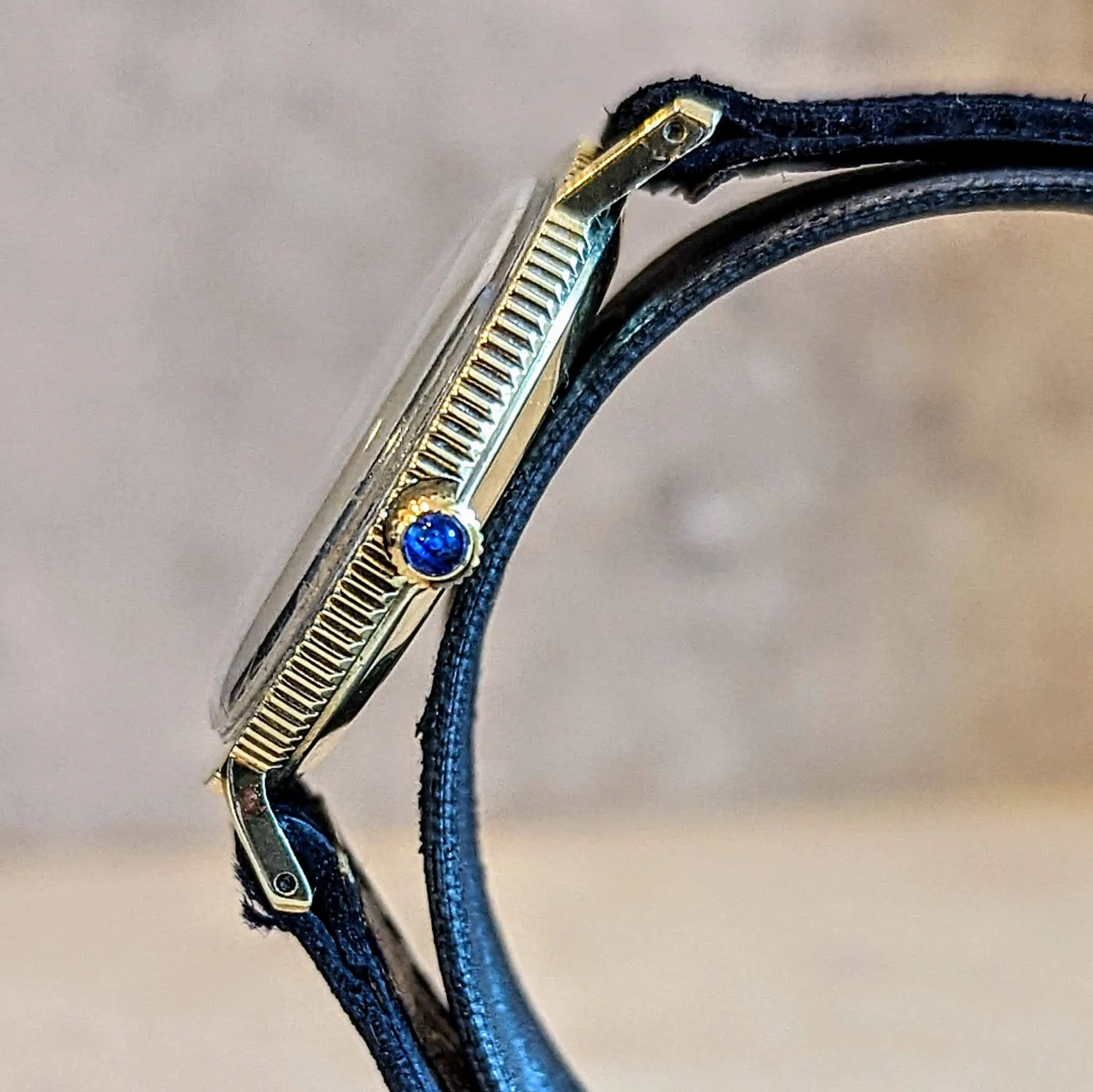 LUCIEN PICCARD Davinci Watch Blue Dial 14K GOLD Mechanical Wristwatch