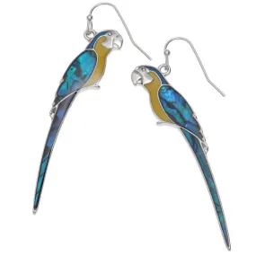 Macaw Paua Shell Hook Earrings