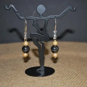 Magnetic Hematite Shell Silver Sterling Drop Earrings