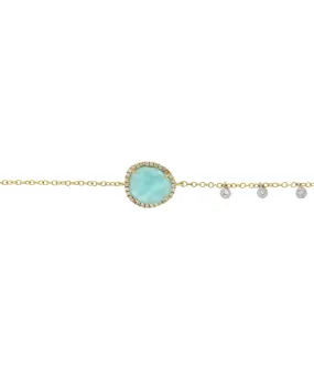 Meira T. 14K Yellow Gold Bracelet with Amazonite & Diamonds