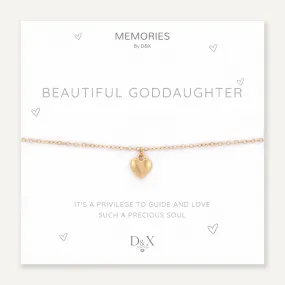 Memories: "BEAUTIFUL GODDAUGHTER" | Heart Bracelet | 18K Gold-Plated