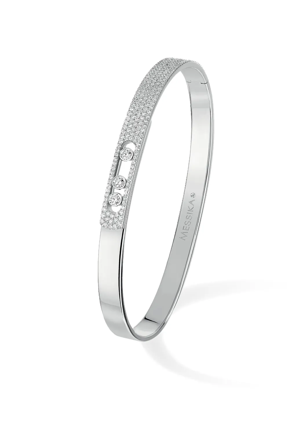 Messika Move Noa SM 18KWG Pavé Diamond Bangle
