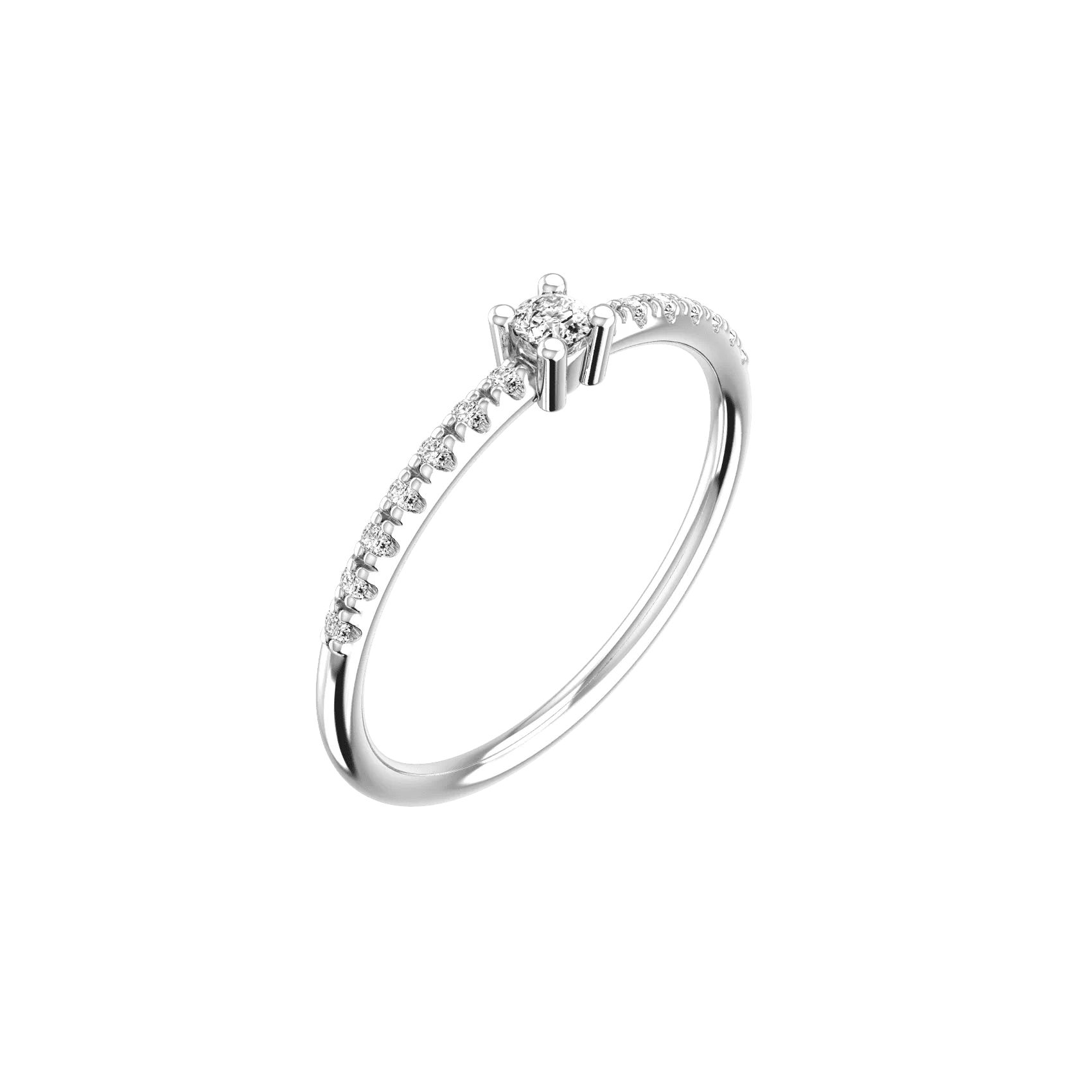 Mini solitaire pave ring