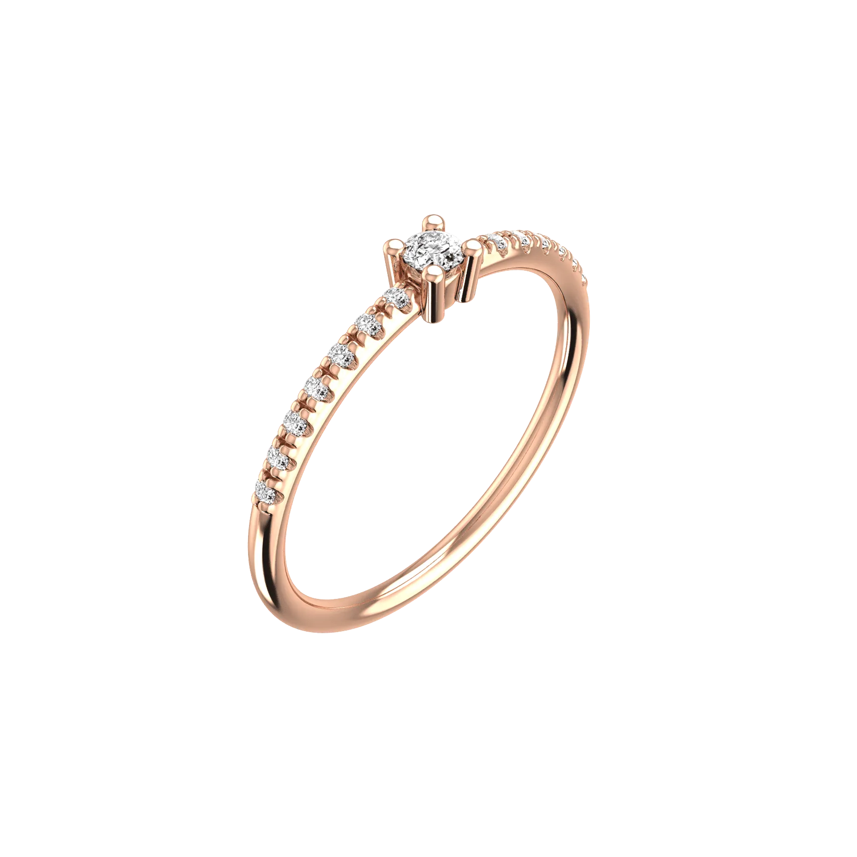 Mini solitaire pave ring