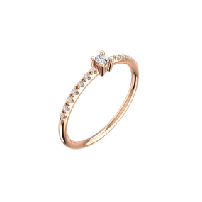 Mini solitaire pave ring