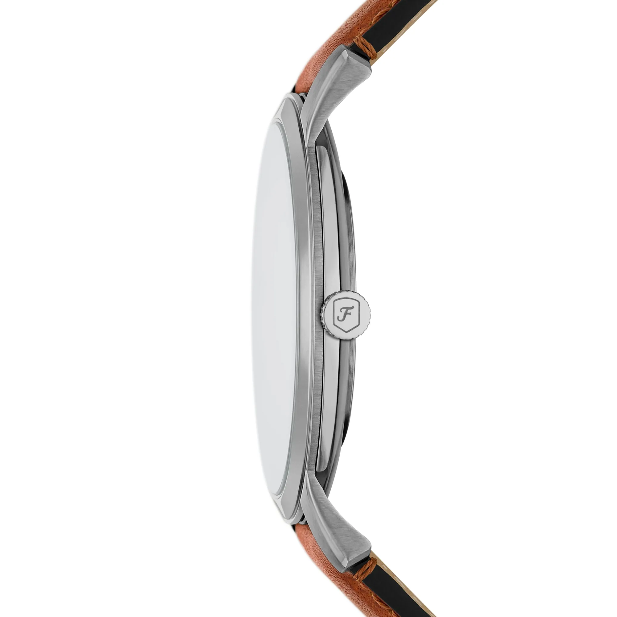 Minimalist Three-Hand Brown Leather Watch