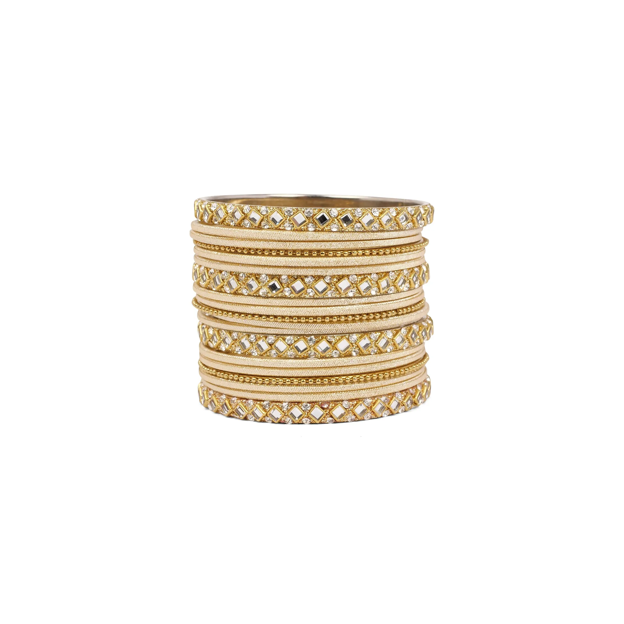 Mirror Shimmer Bangle Set in Gold