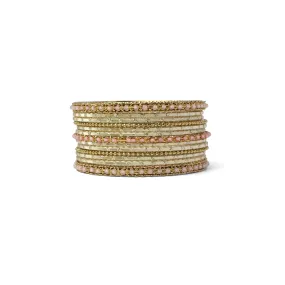 Mohini Bangle Set in Light Pink and Antique Gold