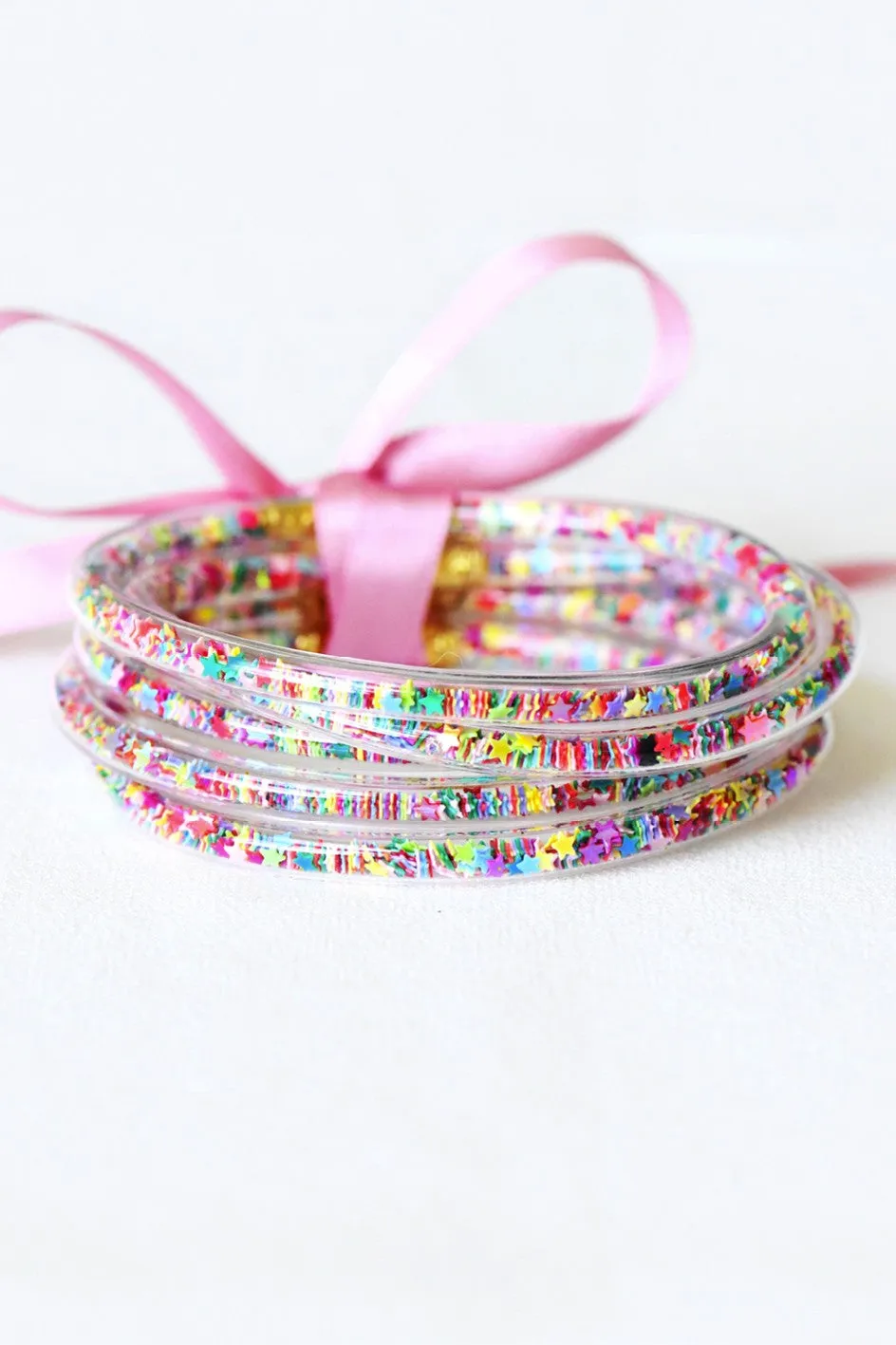 Multicolor Confetti Sequin Tube Bracelets Jelly