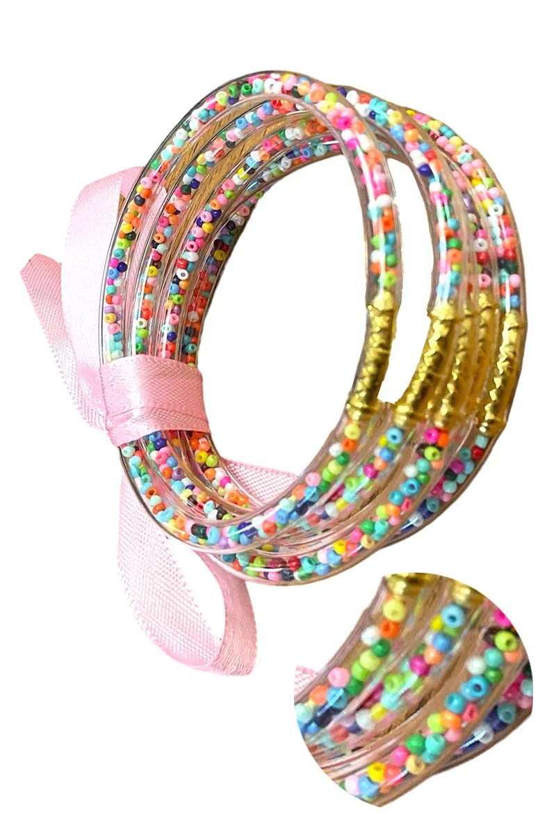 Multicolor Confetti Sequin Tube Bracelets Jelly