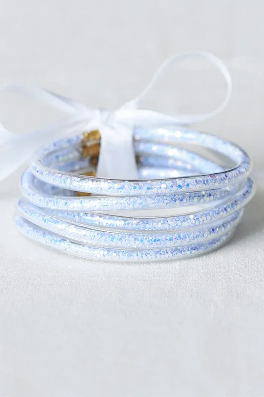 Multicolor Confetti Sequin Tube Bracelets Jelly