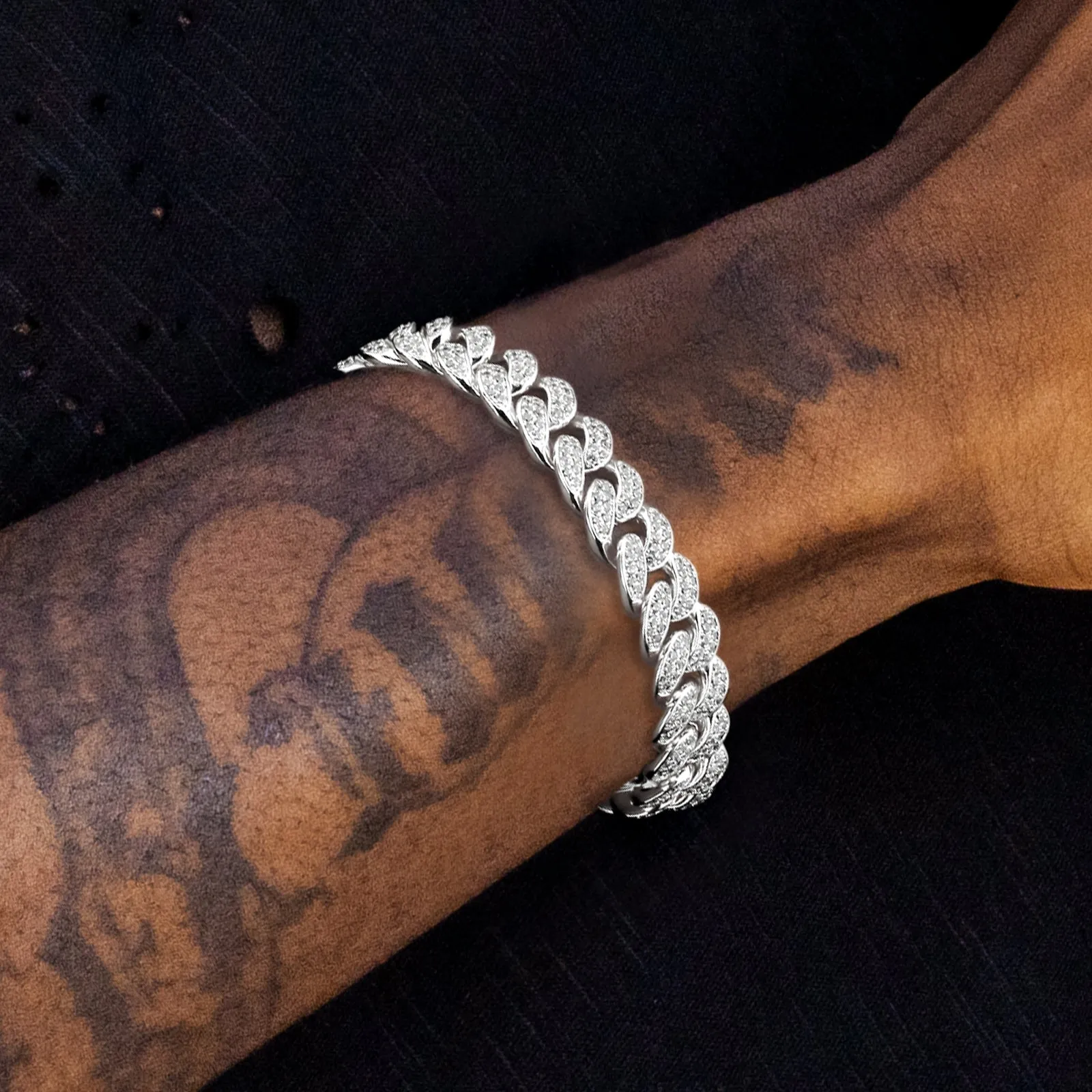 【NEW】12mm Iced Out Diamond Cuban  Bracelet