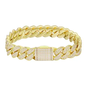 【NEW】12mm Iced Out Diamond Cuban  Bracelet