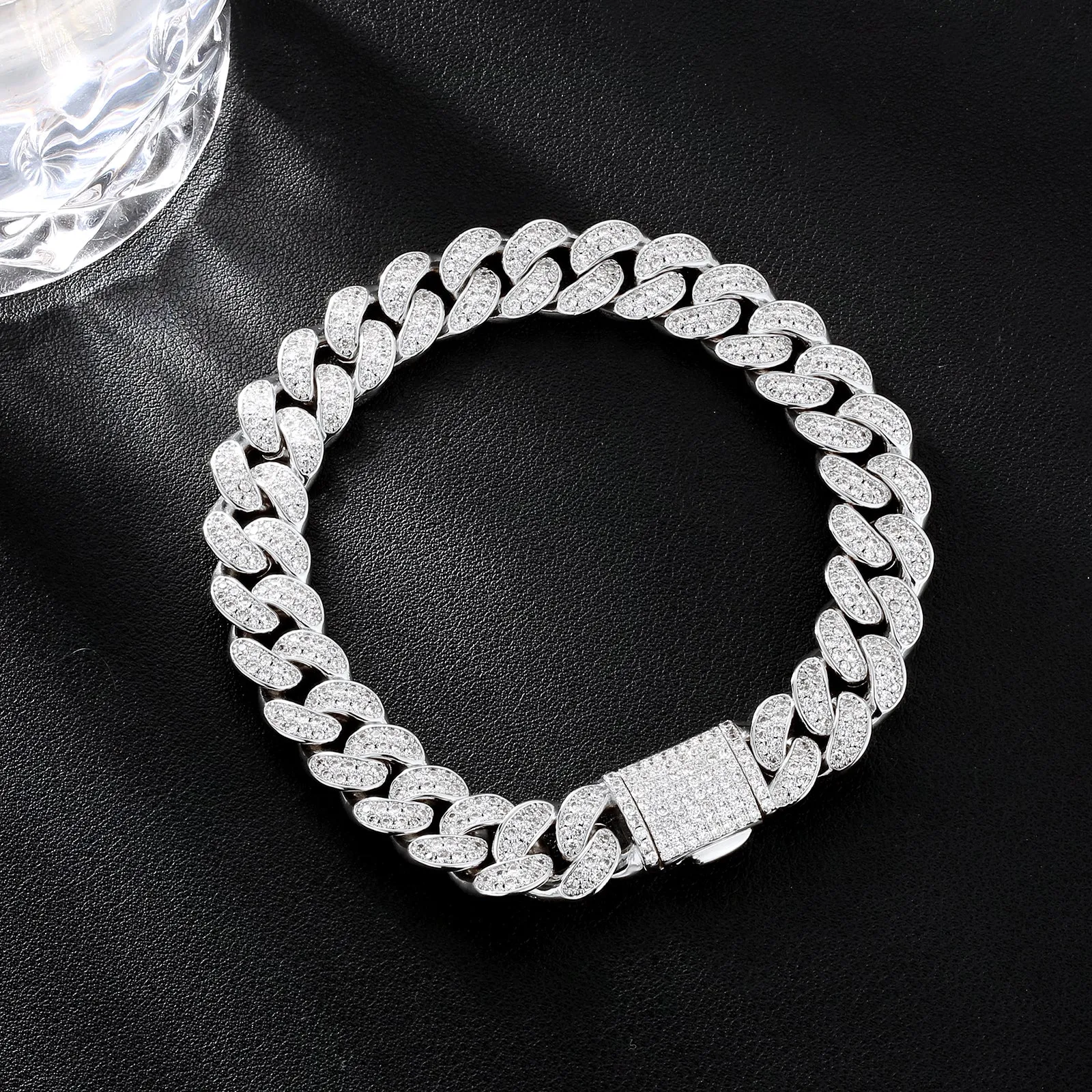【NEW】12mm Iced Out Diamond Cuban  Bracelet