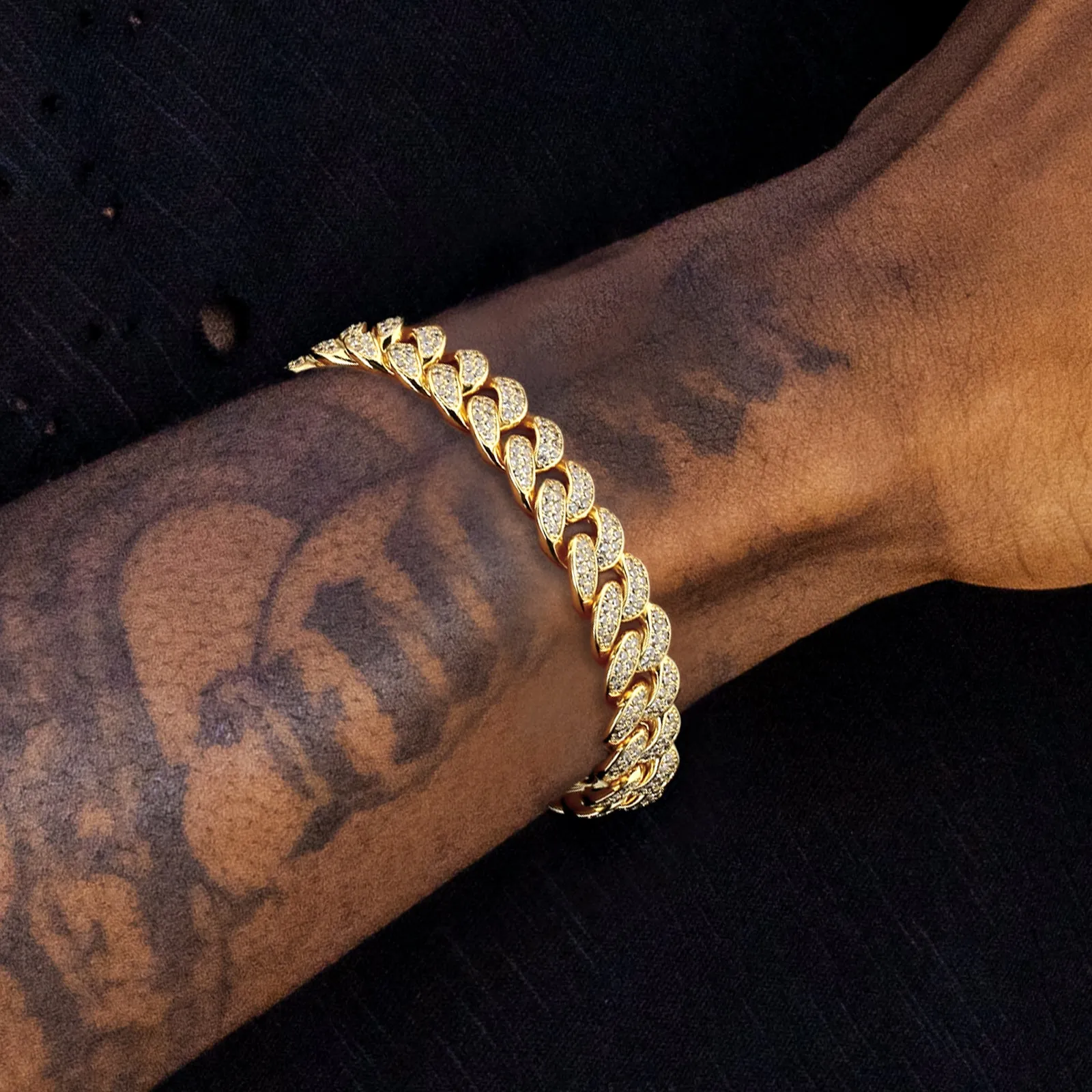 【NEW】12mm Iced Out Diamond Cuban  Bracelet