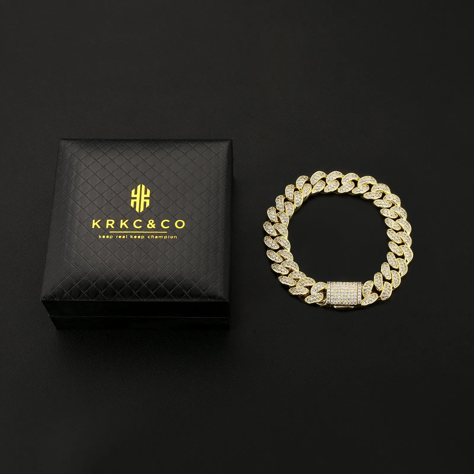 【NEW】12mm Iced Out Diamond Cuban  Bracelet