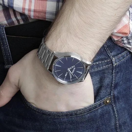 Nixon Sentry Stainless Steel Blue Sunray Dial Men's Watch Men's Watch A356-1258