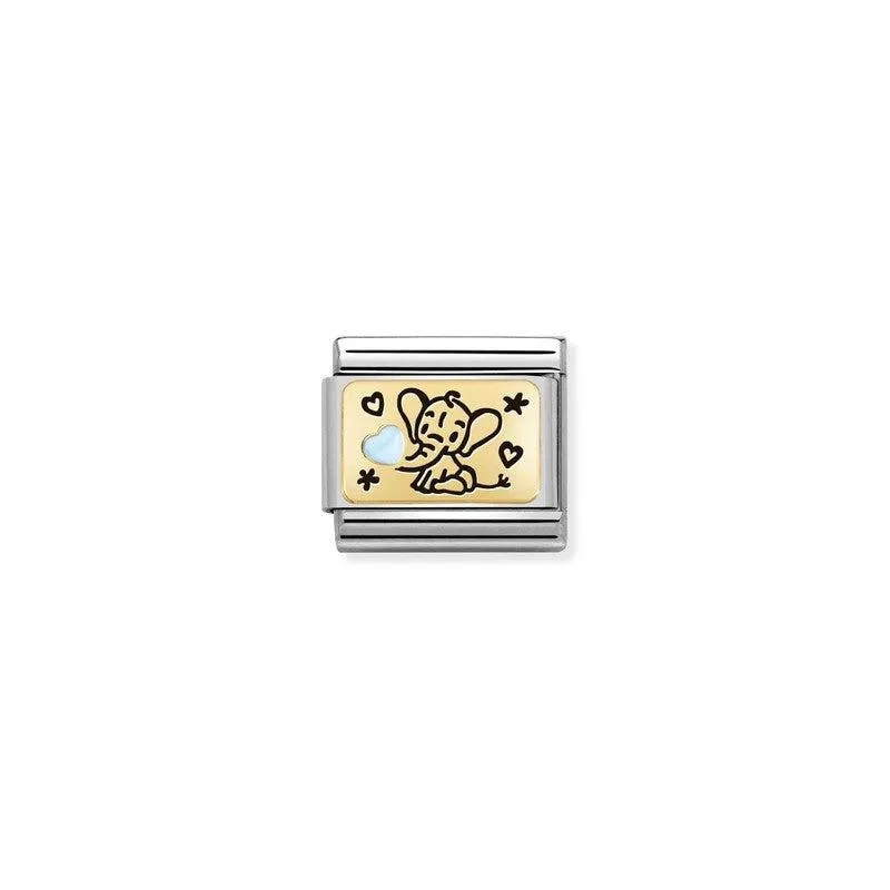Nomination Composable Link Blue Baby Elephant 18K Gold & Enamel