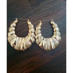 Oversized Shell Shaped Bamboo Earrings