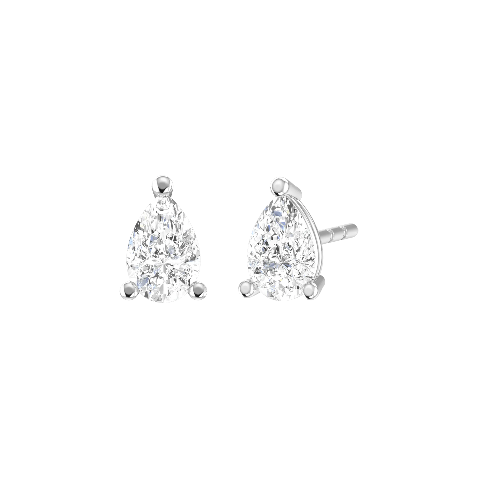 Pear solitaire earrings