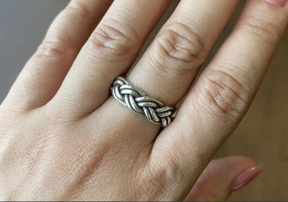 Pure Silver Braided Ring