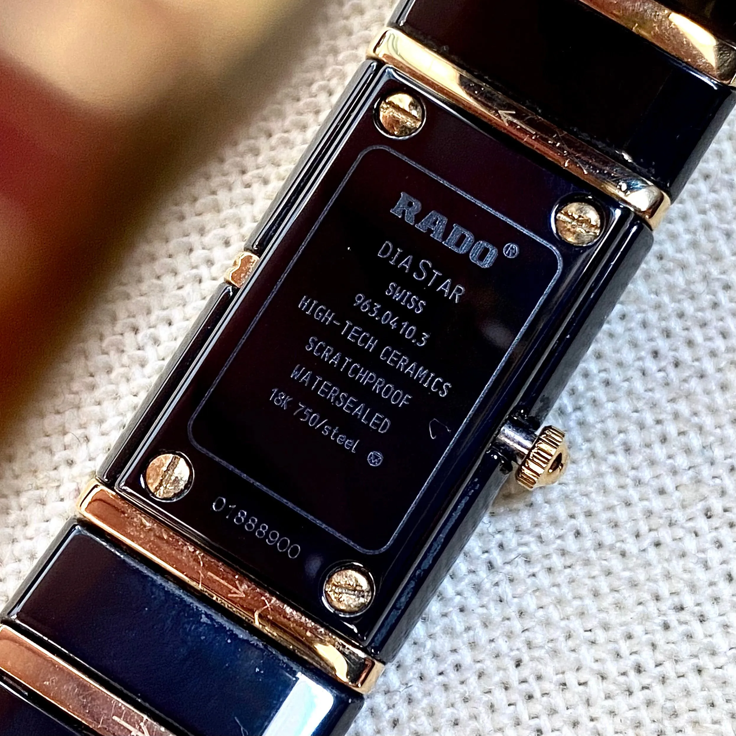 RADO Diastar Diaqueen Watch 18K Gold & Diamond Ceramic 963.0410.3 Wristwatch Swiss