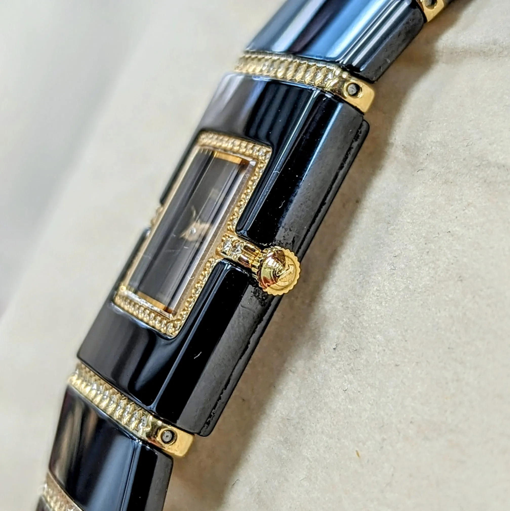 RADO Diastar Diaqueen Watch 18K Gold & Diamond Ceramic 963.0410.3 Wristwatch Swiss