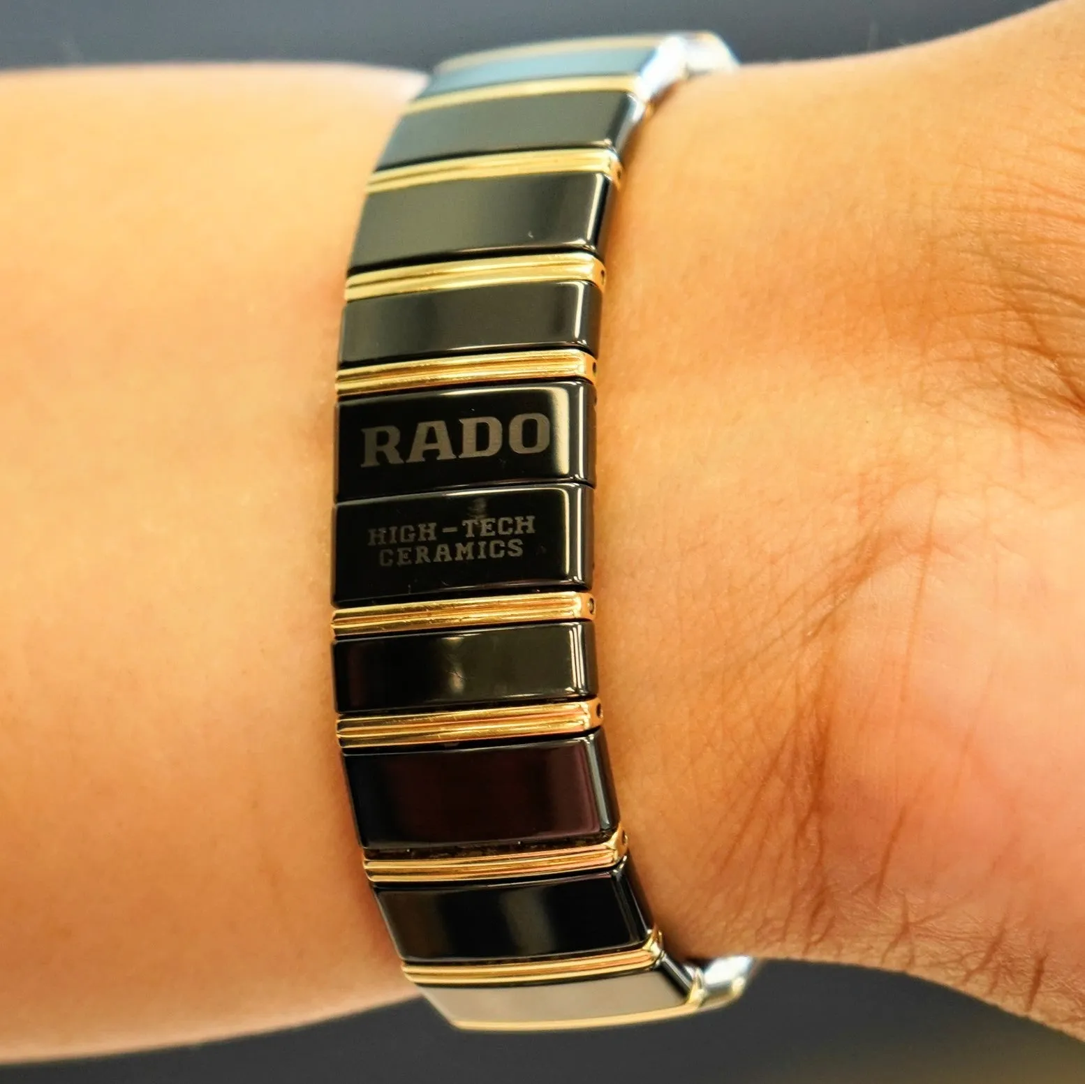 RADO Diastar Diaqueen Watch 18K Gold & Diamond Ceramic 963.0410.3 Wristwatch Swiss