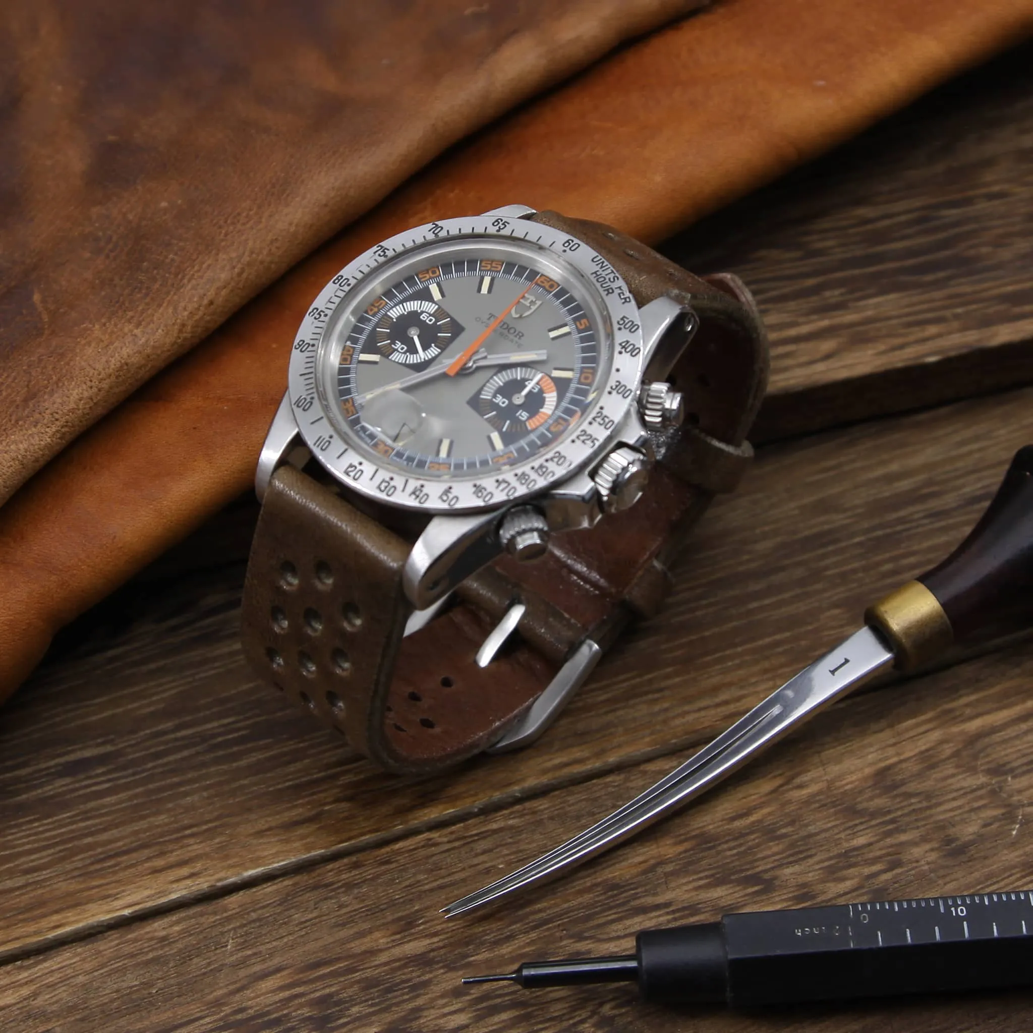 Rally Leather Watch Strap, Vintage 404 | Stitch-less