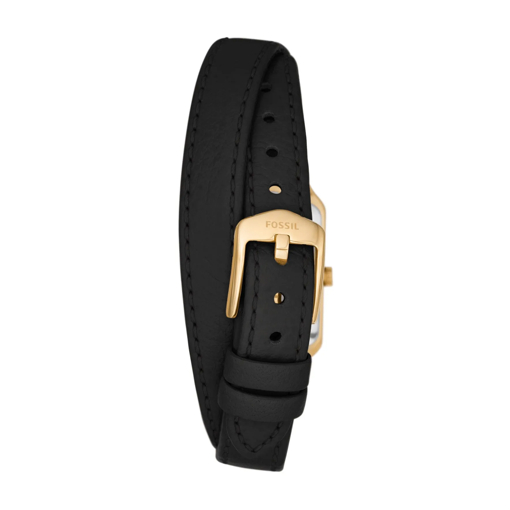 Raquel Three-Hand Date Black Eco Leather Watch