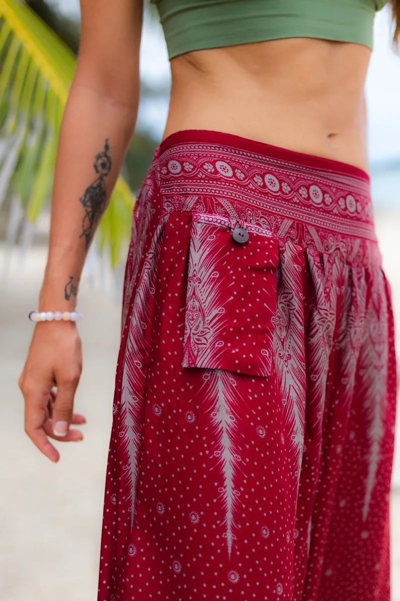 Red Feather Pants