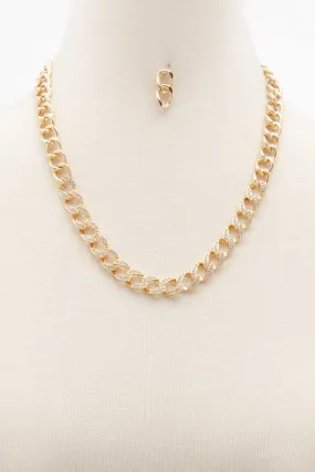 Rhinestone Curb Link Necklace