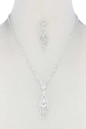 Rhinestone Dangle Pendant Necklace
