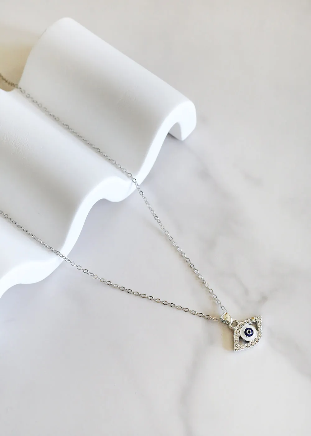 Rhinestone Evil Eye Necklace