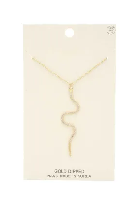 Rhinestone Snake Pendant Necklace
