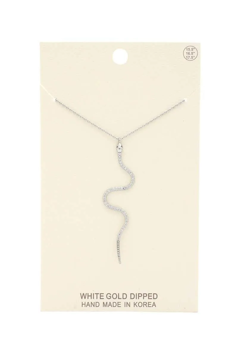Rhinestone Snake Pendant Necklace