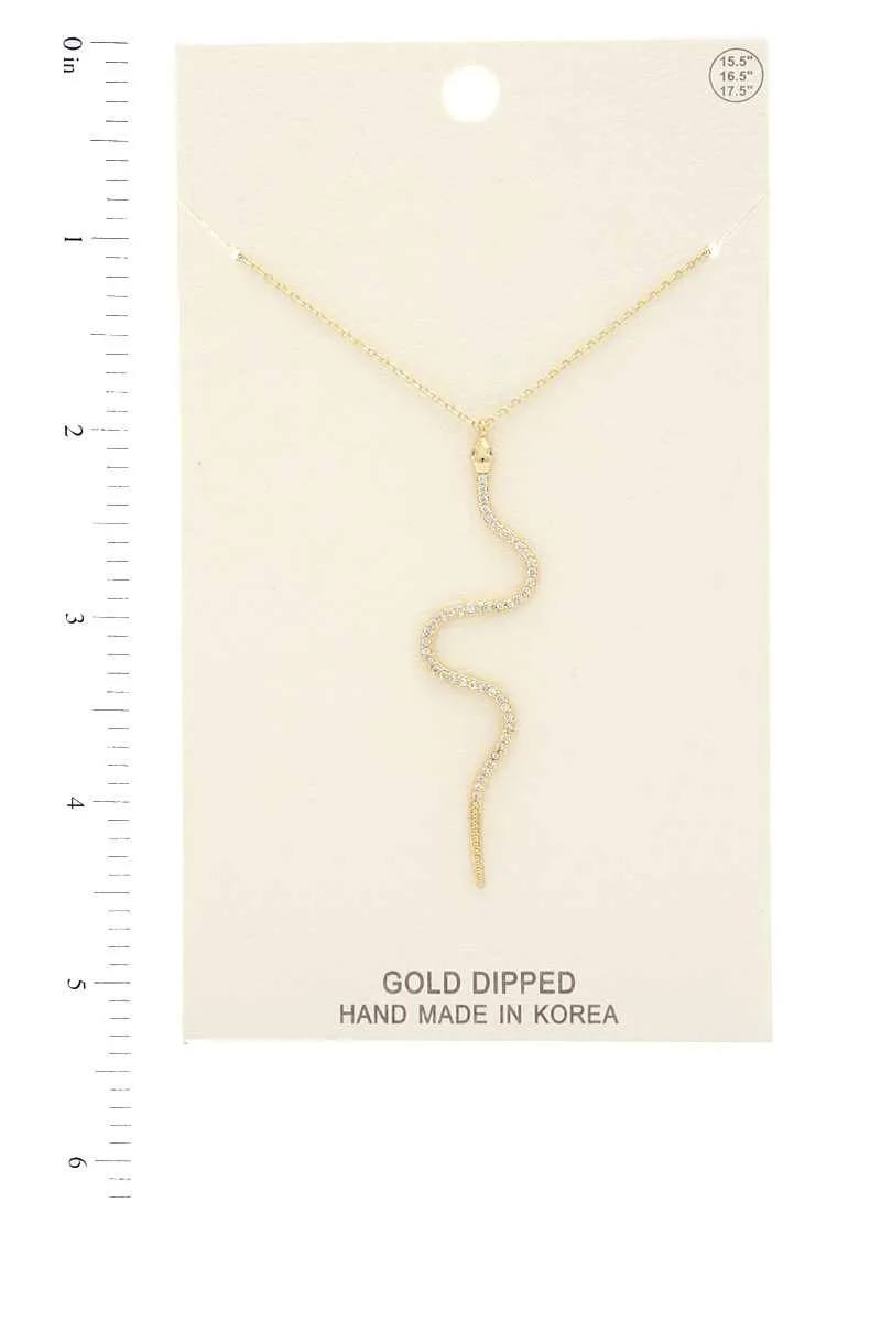 Rhinestone Snake Pendant Necklace