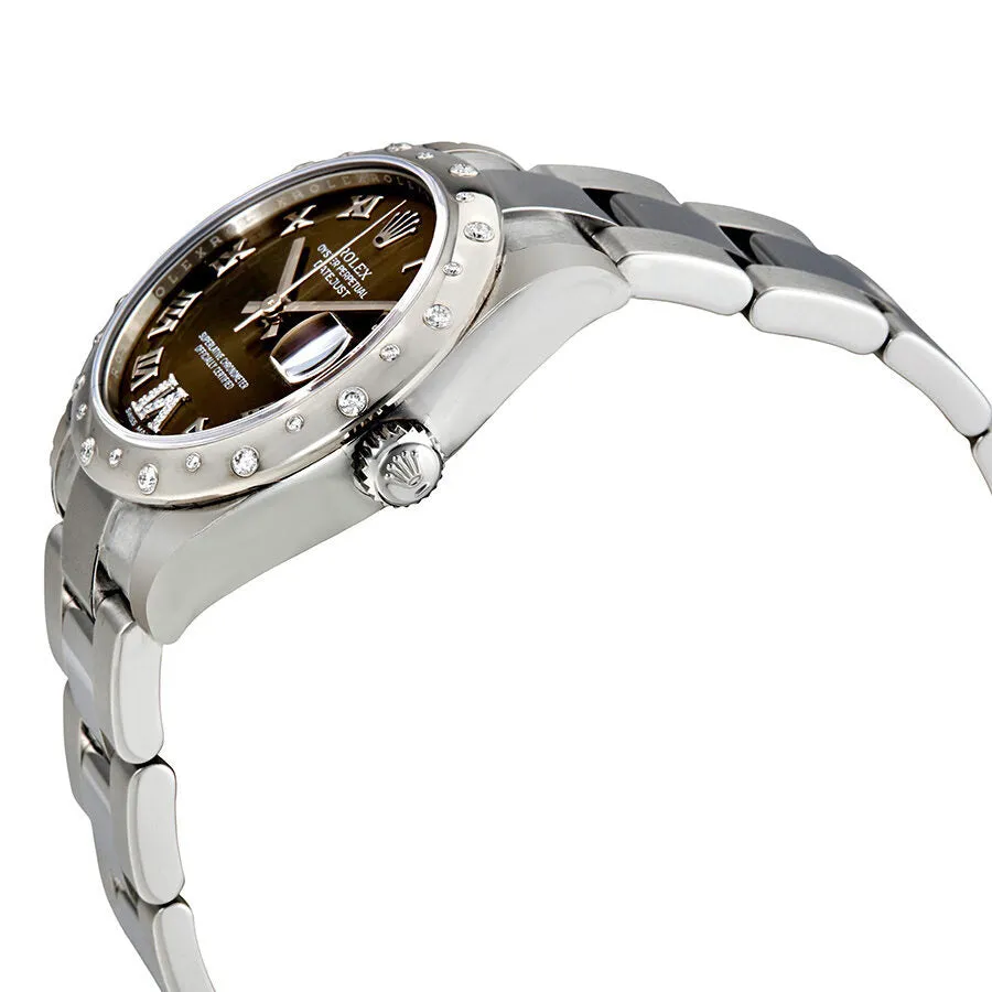 Rolex Oyster Datejst 31 Brown Diamond Automatic Ladies Watch 178344
