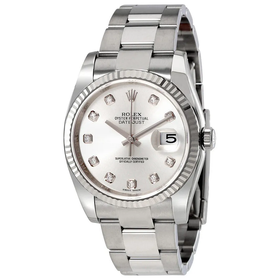 Rolex Oyster Perpetual 36 mm Silver Dial Stainless Steel Bracelet Automatic Men's Watch 116234SDO