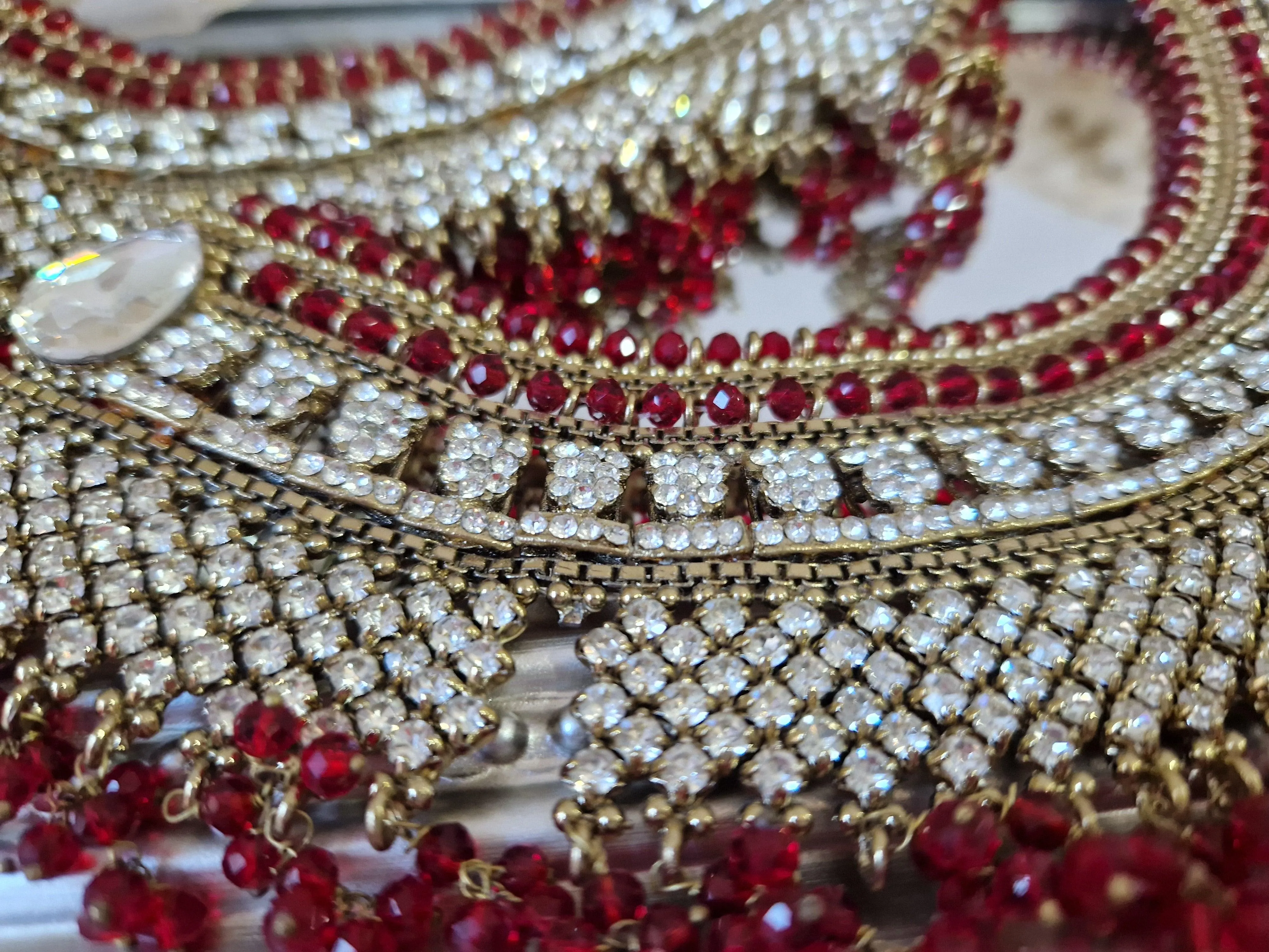 Royal Shaadi Antique Gold & Red Anklets (slight fault)