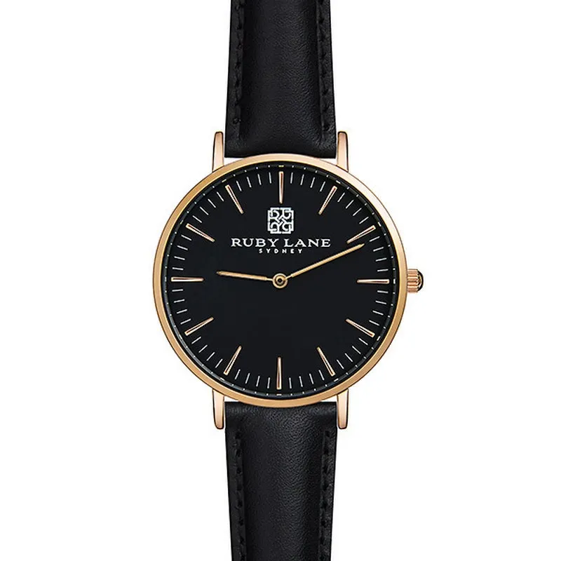 ruby lane original 36mm rose black dial black strap