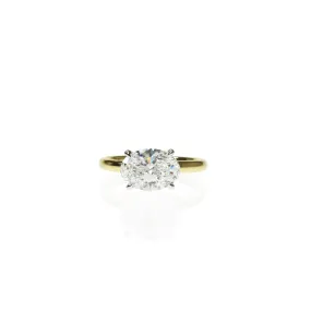 Sideways Set Oval Diamond Ring