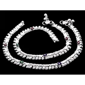 Silver Plated Anklets 10.2&quot;