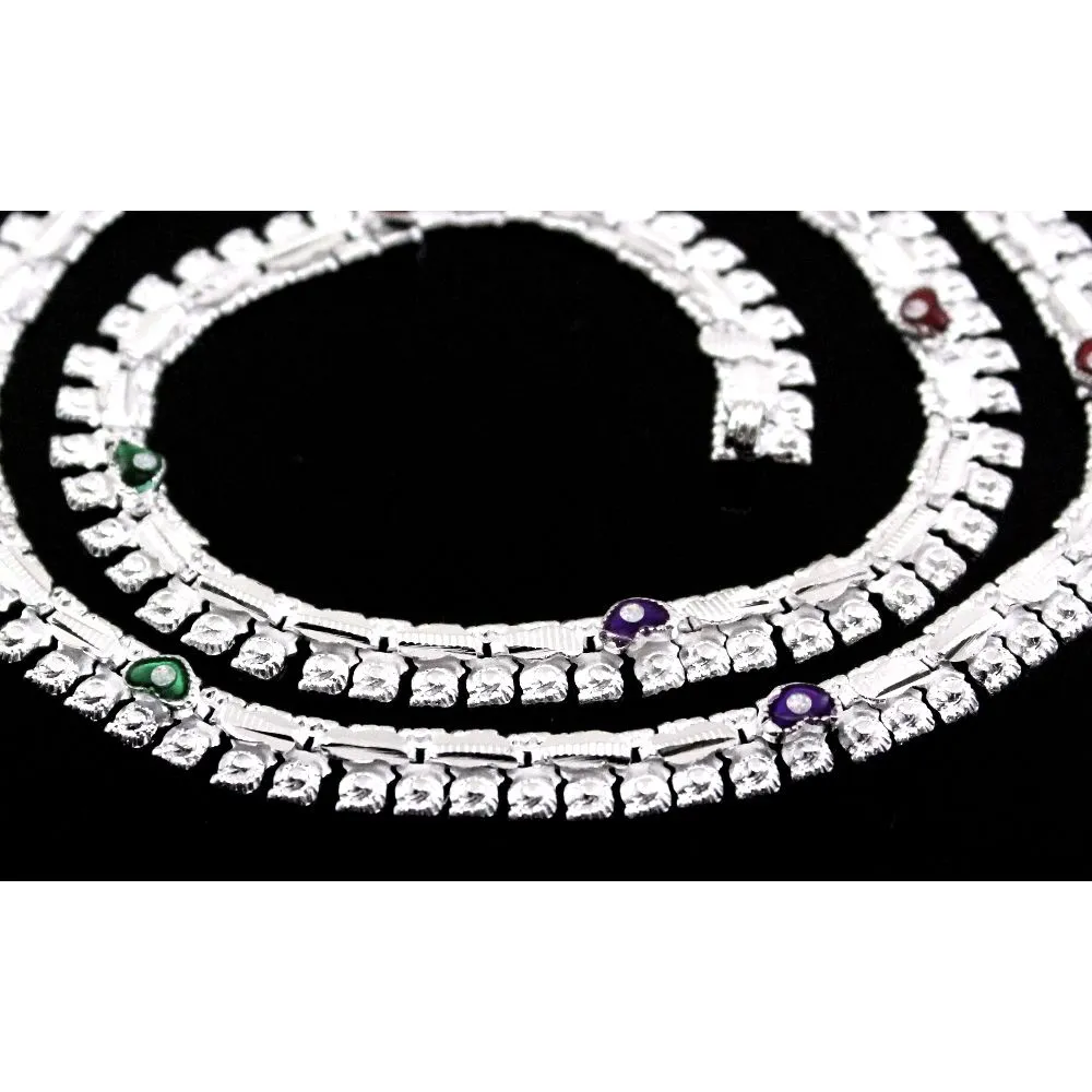 Silver Plated Anklets 10.2&quot;