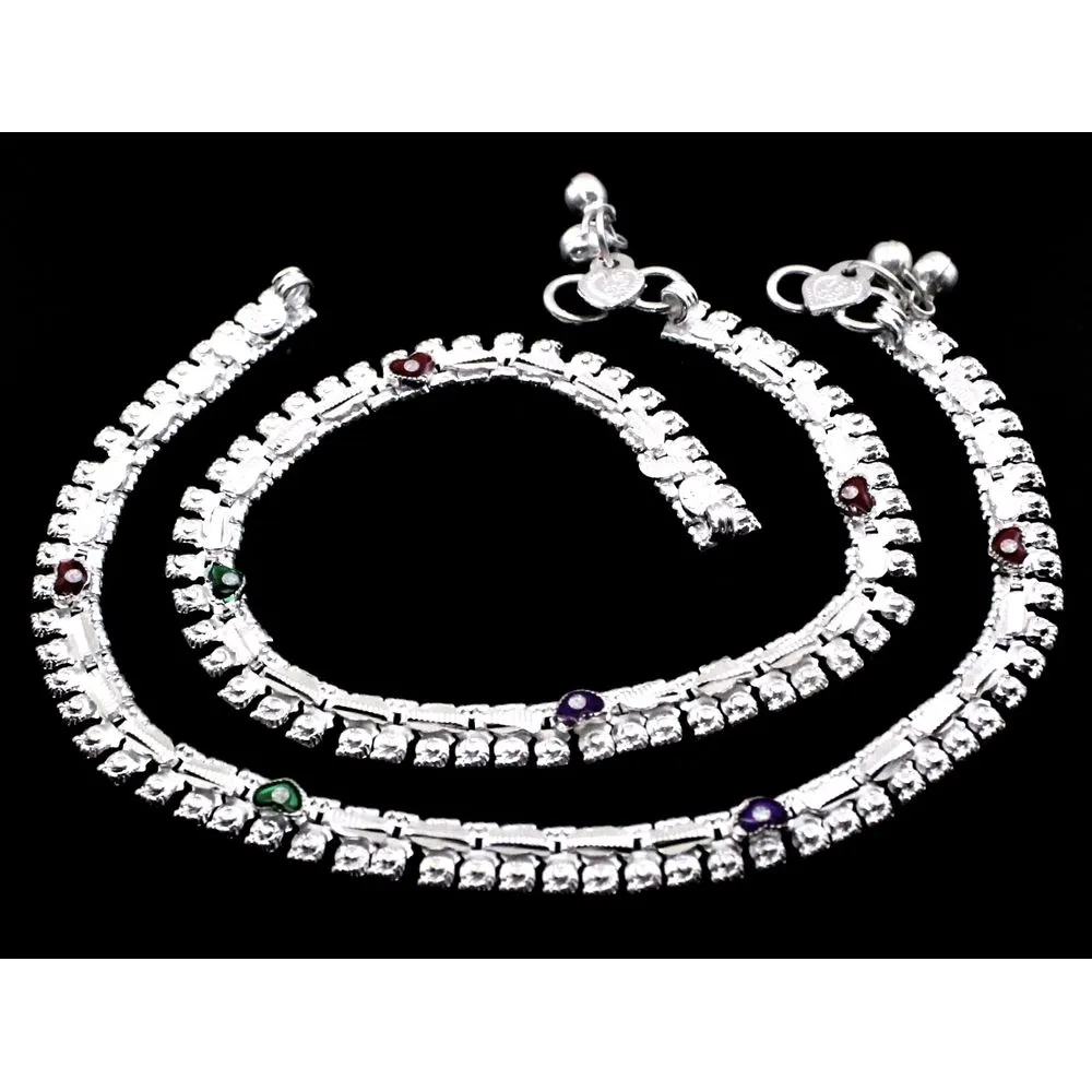 Silver Plated Anklets 10.2&quot;