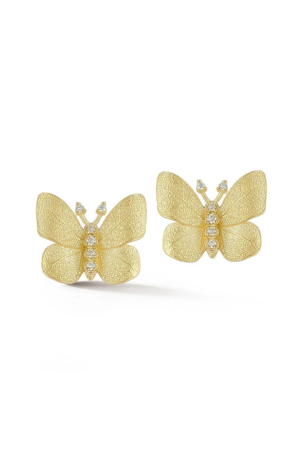 Small Diamond Butterfly Stud Earrings