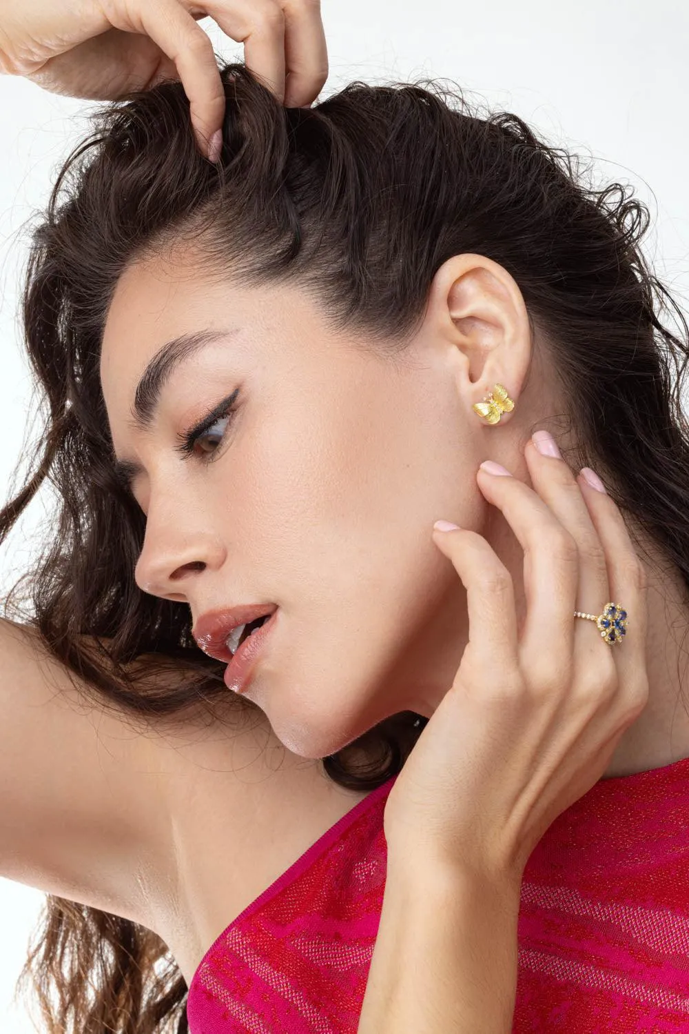 Small Diamond Butterfly Stud Earrings